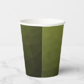 アーミーグリーンオリーブ勾配幾何学的メッシュパターン 紙コップ (右)