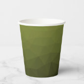 アーミーグリーンオリーブ勾配幾何学的メッシュパターン 紙コップ (正面)