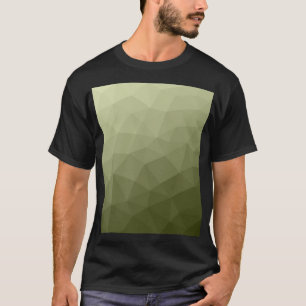 アーミーグリーンオリーブ勾配幾何学的メッシュパターン Tシャツ