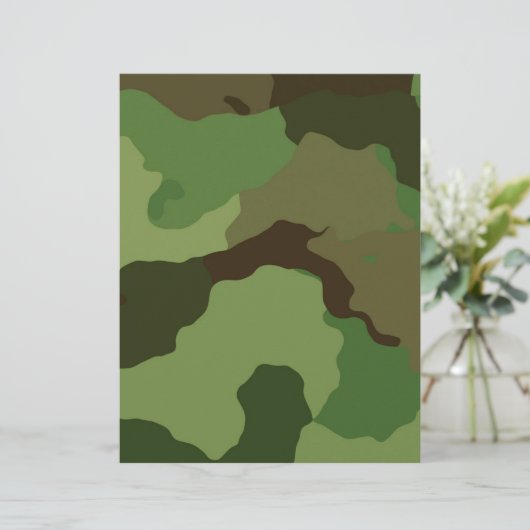 アーミーグリーンカモフラージュスクラップブック作りクラフト紙 (スタンド正面)