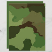 アーミーグリーンカモフラージュスクラップブック作りクラフト紙 (正面/裏面)