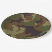 アーミーグリーンカモフラージュ紙プレート ペーパープレート (アングル)