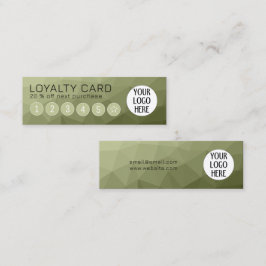 アーミーグリーングラディエント幾何メッシュカスタムロゴ ロイヤリティカード
