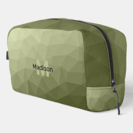 アーミーグリーンジオメトリメッシュパターンモノグラム ドップキット