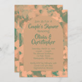 アーミーグリーンフローラカップルシャワーブランチ招待状 招待状 (正面/裏面)