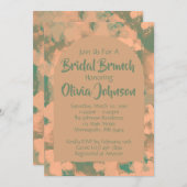 アーミーグリーンフローラブライダルシャワーブランチ招待状 招待状 (正面/裏面)