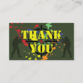 アーミーグリーンペイントボールパーティーありがとう アドバイスカード (正面)