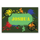 アーミーグリーンペイントボールパーティーテーブルカード テーブルナンバー (正面)