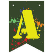 アーミーグリーンペイントボールパーティーハッピーバースデー時代 バンティングフラッグ (第2の旗)