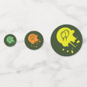 アーミーグリーンペイントボールパーティーバルーンパターン コンフェッティ (正面)