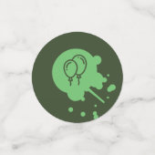 アーミーグリーンペイントボールパーティーバルーンパターン コンフェッティ (スモール正面)