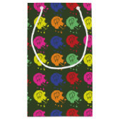 アーミーグリーンペイントボールパーティーバルーンパターン スモールペーパーバッグ (裏面)