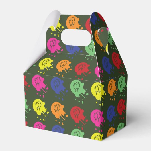 アーミーグリーンペイントボールパーティーバルーンパターン フェイバーボックス (正面サイド)