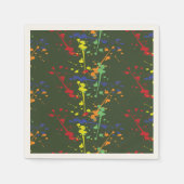 アーミーグリーンペイントボールパーティー（ばちゃばちゃ）跳ねる スタンダードカクテルナプキン (正面)