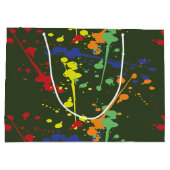 アーミーグリーンペイントボールパーティー(ばちゃばちゃ)跳ねる ラージペーパーバッグ (裏面)