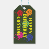 アーミーグリーンペイントボールパーティー ギフトタグ (正面)