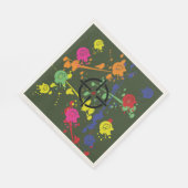 アーミーグリーンペイントボールパーティー スタンダードランチョンナプキン (角)