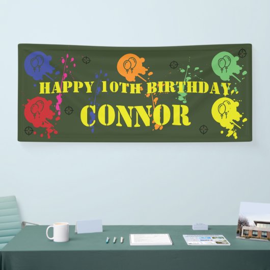 アーミーグリーンペイントボールパーティー 横断幕 (トレードショー)