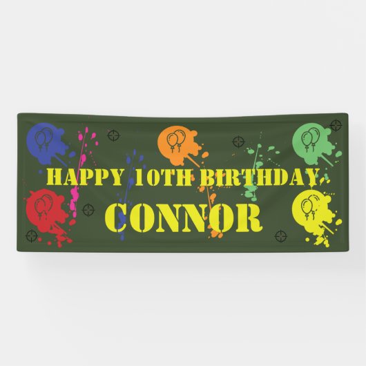 アーミーグリーンペイントボールパーティー 横断幕 (横)