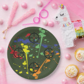 アーミーグリーンペイントボール絵を描パーティー(ばちゃばちゃ)跳ねる ペーパープレート (パーティー)