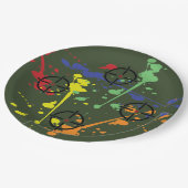 アーミーグリーンペイントボール絵を描パーティー(ばちゃばちゃ)跳ねる ペーパープレート (アングル)