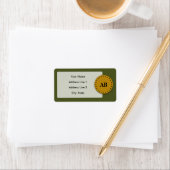 アーミーグリーンモノグラムデザイン ラベル (インサイチュ)