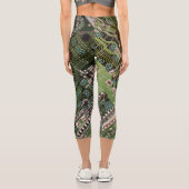 アーミーグリーン回路基板迷彩柄ハイウェストCapris カプリレギンス (裏面)