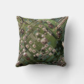 アーミーグリーン回路基板迷彩柄 クッション (裏面)
