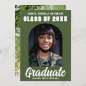 アーミーグリーン大学院フォトアーモダンチ卒業 案内状 (正面/裏面)