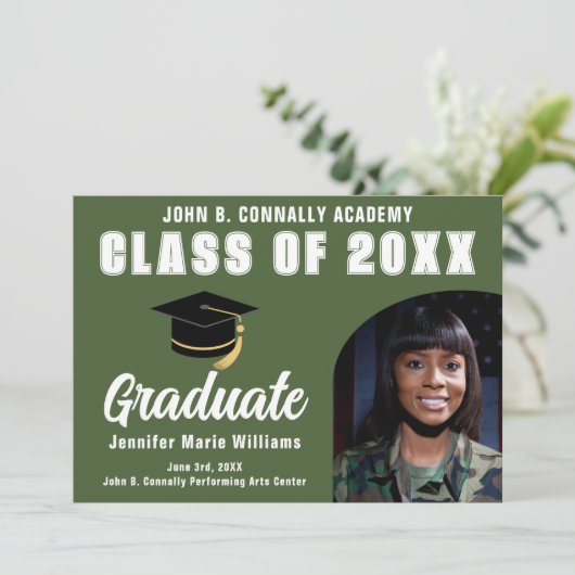 アーミーグリーン大学院フォト軍隊卒業 案内状 (スタンド正面)