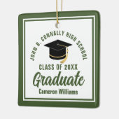 アーミーグリーン大学院軍隊卒業クリスマス セラミックオーナメント (左)
