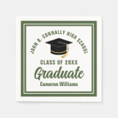 アーミーグリーン大学院軍隊卒業党 スタンダードカクテルナプキン (正面)