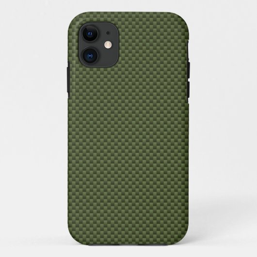 アーミーグリーン炭素繊維スタイルデコール Case-Mate iPhoneケース (裏面)