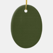 アーミーグリーン炭素繊維スタイルプリント セラミックオーナメント (正面)