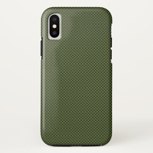 アーミーグリーン炭素繊維スタイルプリント Case-Mate iPhoneケース (裏面)