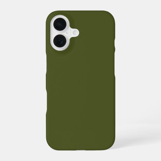 アーミーグリーン無地のカラー iPhone 16ケース (裏面)