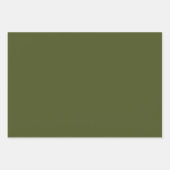 アーミーグリーン無地の（色） ラッピングペーパーシート (正面3)