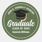 アーミーグリーン軍隊学校卒業党 ラウンドシール (正面)