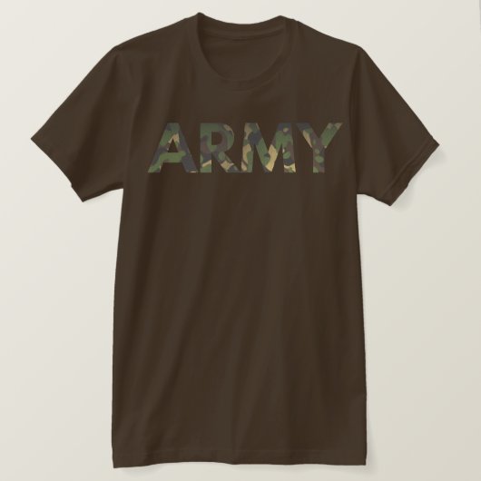 アーミーグリーン軍隊迷彩柄 Tシャツ (デザイン正面)