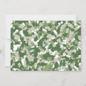 アーミーグリーン迷彩柄カップル男の子のための赤ちゃんシャワー 招待状 (裏面)