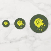 アーミーグリーン – ピンク&イエローペイントボールパーティー コンフェッティ (裏面)