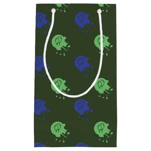 アーミーグリーン&ブルーペイントボールパーティー スモールペーパーバッグ (正面)