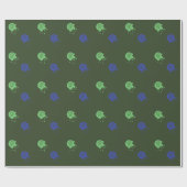 アーミーグリーン&ブルーペイントボールパーティー ラッピングペーパー (フラット)