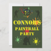 アーミーグリーン・ペイントボール・パーティー 招待状 (裏面)