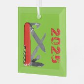 アーミーナイフ数々の – 工具オーナメント ガラスオーナメント (正面左)