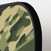 アーミーパーソナライズされたグリーンカモフラージュ2 ピックルボールラケット (左詳細)