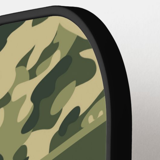 アーミーパーソナライズされたグリーンカモフラージュ2 ピックルボールラケット (左詳細)