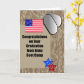 アーミーブートキャンプ卒業祝いカード カード (黄色い花)