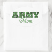 アーミーママ楕円ステッカー 楕円形シール (バッグ)