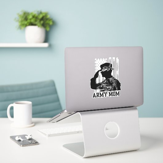 アーミーママ シール (デスク上のノートパソコン)